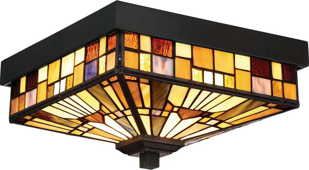 Quoizel INGLENOOK QZ-INGLENOOK-F Tiffany mennyezeti lámpa 2x60W/E27 IP44