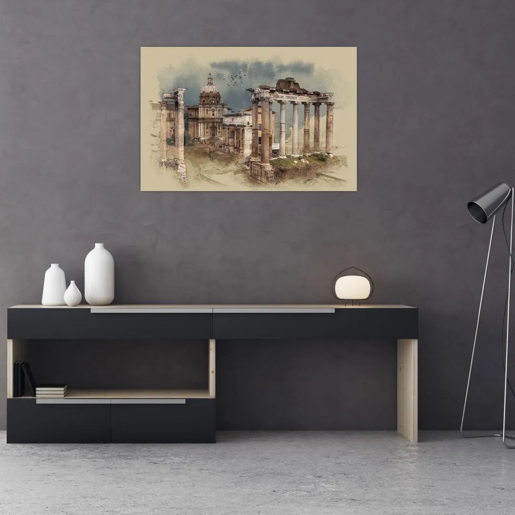 Kép - Forum Romanum, Róma, Olaszország (90x60 cm)