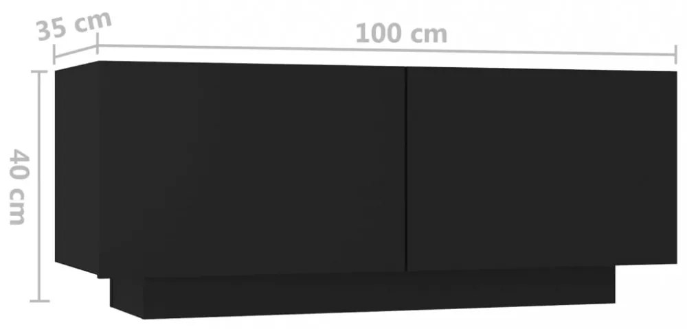 fekete forgácslap éjjeliszekrény 100 x 35 x 40 cm