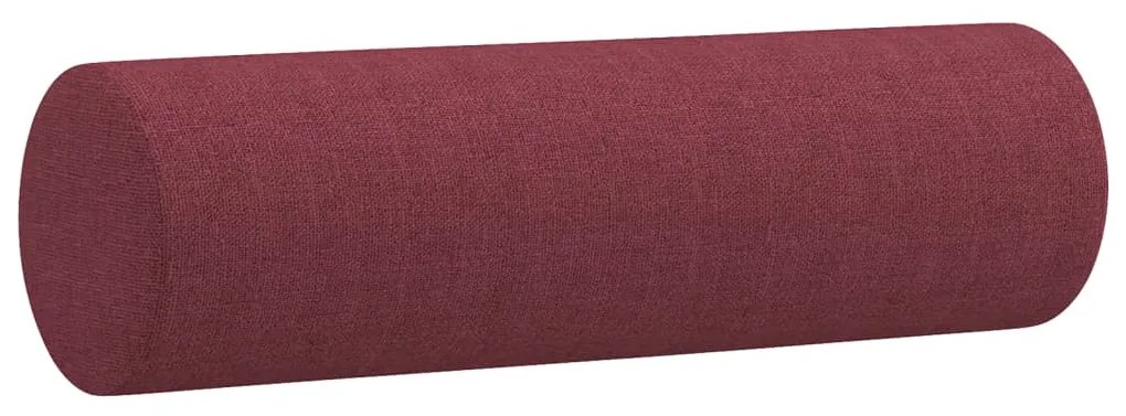 vidaXL 3 személyes bordó szövetkanapé díszpárnákkal 180 cm