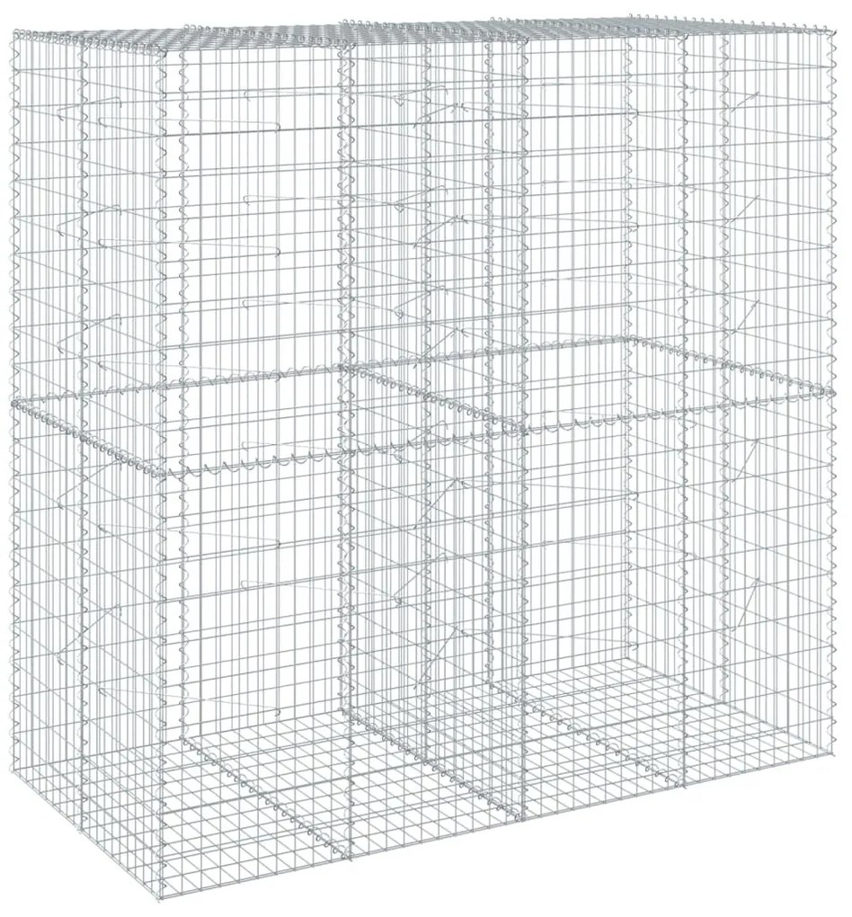 horganyzott vas gabion kosár fedéllel 200 x 100 x 200 cm
