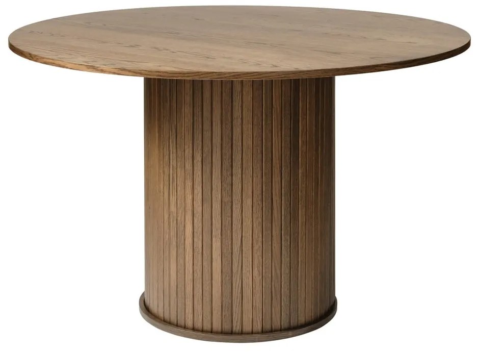 Kerek étkezőasztal tölgyfa dekorral ø 120 cm Nola – Unique Furniture