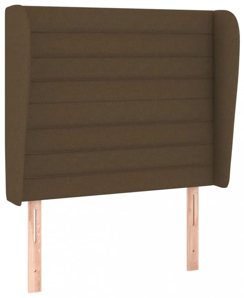 sötétbarna szövet fejtámla szárnyakkal 83 x 23 x 118/128 cm