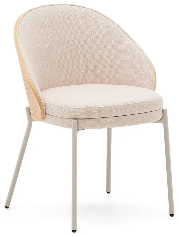 Krémszínű-natúr színű étkezőszék Eamy – Kave Home