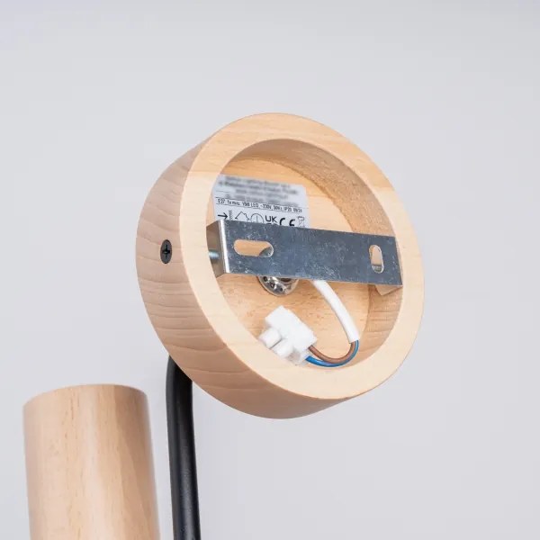 Sollux SL.1668 - Fali lámpa TIMBO 1xE27/15W/230V fekete/bézs/bükkfa