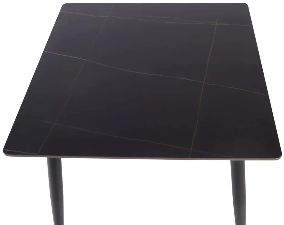 Étkezőasztal RION 80x80 cm kerámia asztallappal, fekete márvány