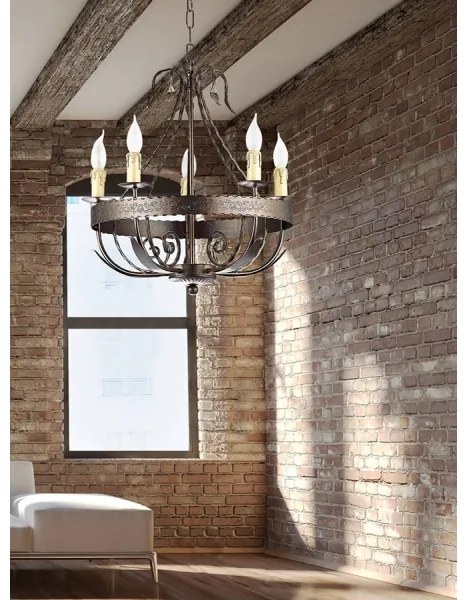 Csillár láncon LOARA 5xE14/60W/230V