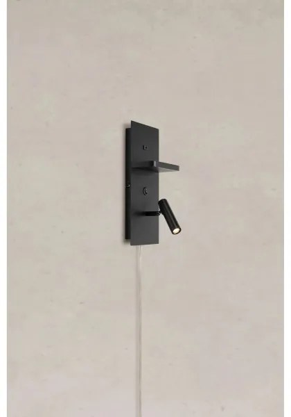 Markslöjd 109018 - LED fali lámpa polccal és USB-porttal CARICA 4W/230V fekete