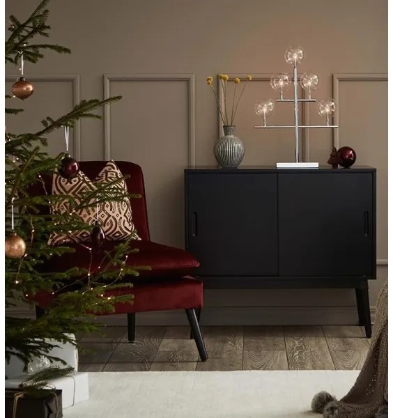 Markslöjd 704820 - Karácsonyi gyertyatartó MAESTRO 5xE5/0,8W/230/12V króm