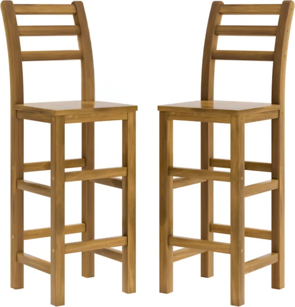 OSLO bárszék karfával, 2 db, 40x36x110cm, természetes barna Casaria