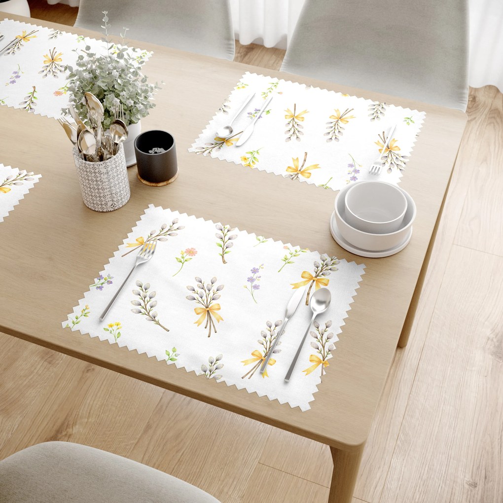 Goldea tavaszi viaszosvászon reggeliző alátét - barka mintás - 2db 30 x 40 cm