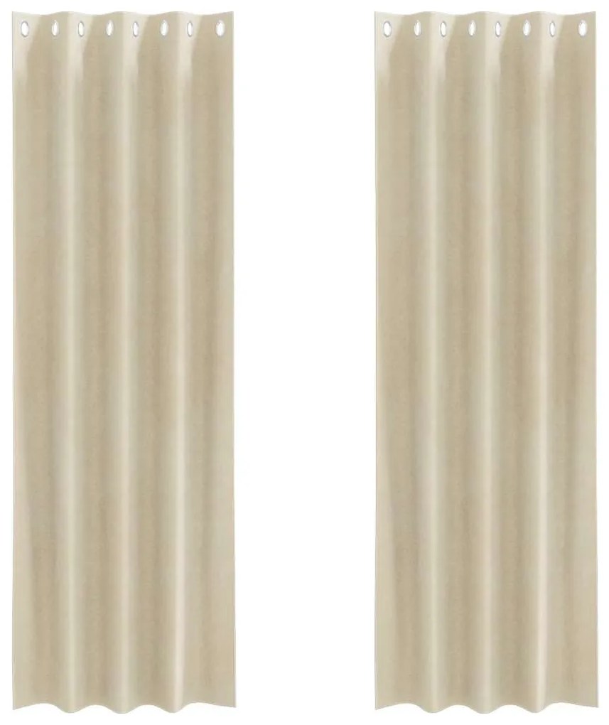Függönyök függönyökkel 2 pcs Krém 140 x 260 cm Bársony