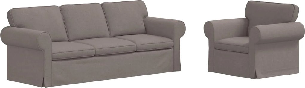 vidaXL Kanapé 2 pcs Tópszínű 215 x 82 x 80 cm szövet