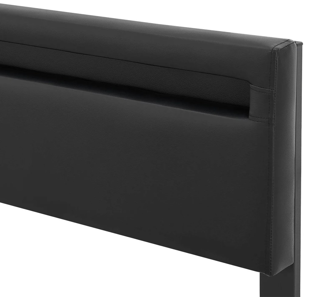 Deuba Kárpitozott ágy Lyon 140 x 200 cm - fekete