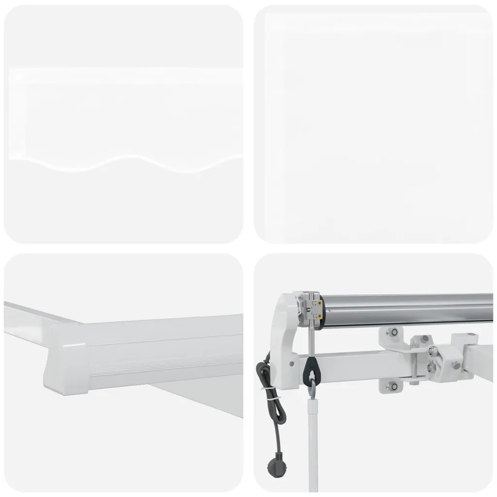 Automatikus Behúzható Napellenző Fehér 500x300 cm