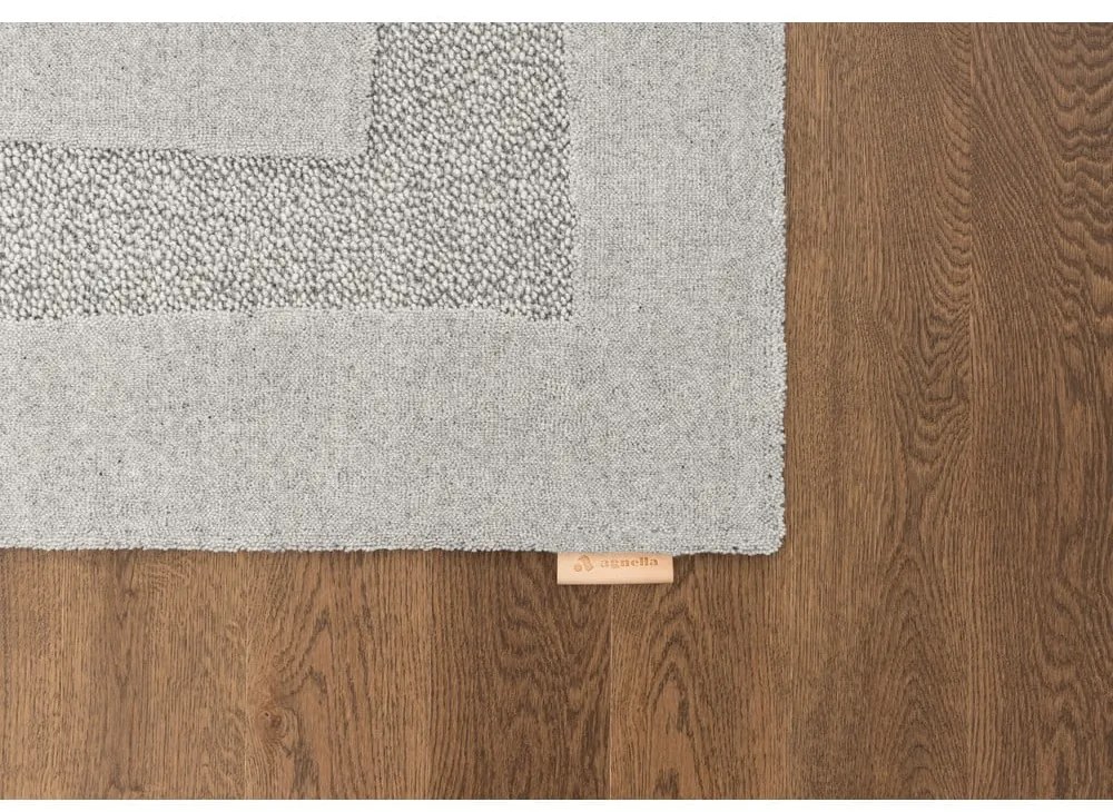 Világosszürke gyapjú szőnyeg 200x300 cm Morphic Rocca – Agnella