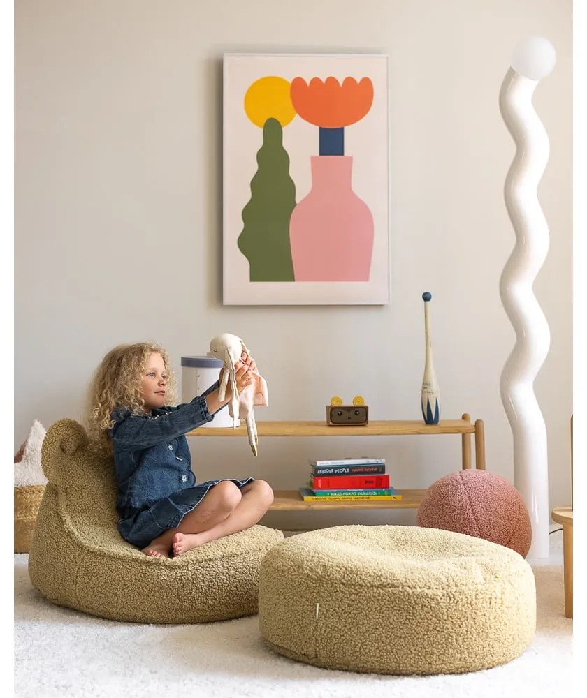 Zöld buklé gyerek babzsákfotel Bear – Wigiwama