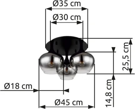 GLOBO 15548-3D MAXY Loft Mennyezeti Lámpa IP20