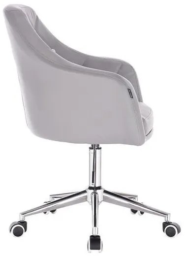 HR830K Szürke modern műbőr szék krómozott lábbal