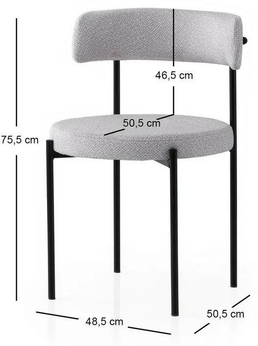Gini Light Grey and Black étkezőszékek, 2 db