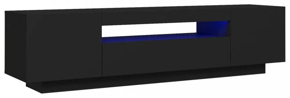 fekete TV-szekrény LED-lámpákkal 160 x 35 x 40 cm