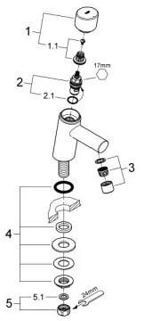 GROHE 32207001 - CONCETTO XS álló csaptelep, fényes króm
