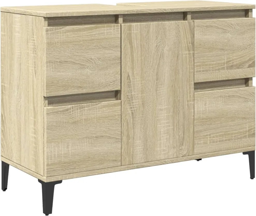 vidaXL sonoma tölgy színű szerelt fa mosdószekrény 80 x 33 x 60 cm