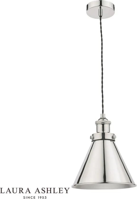 LAURA ASHLEY 3756102-Q RUFUS Modern Függesztett Lámpa Csiszolt Króm E27 IP20