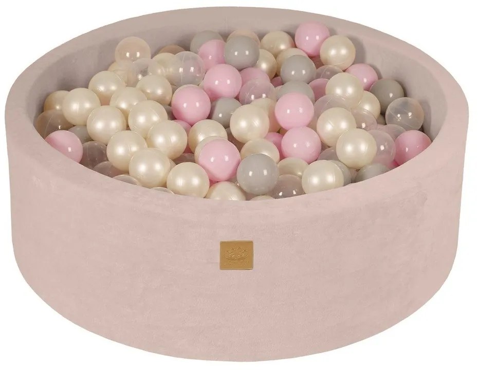 Krémszínű bársony labdamedence ø 90x30 cm Montessori – Meowbaby