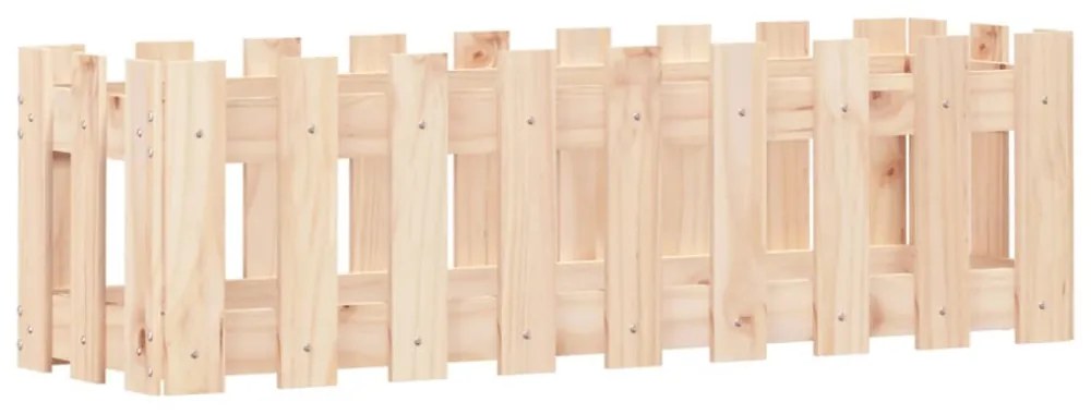 tömör fenyőfa kerti magaságyás kerítéssel 100 x 30 x 30 cm