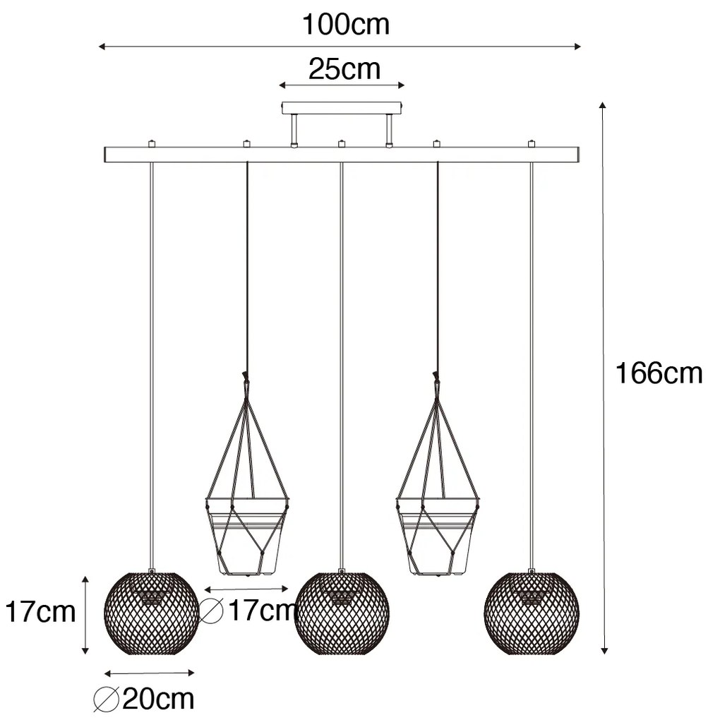 Ipari lógólámpa fekete 3 lámpás - Flor