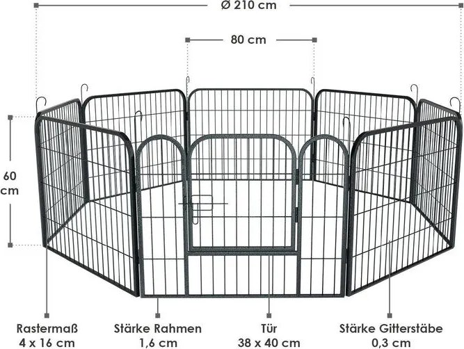 Kutyaketrec  kisállatoknak 160x160x60 cm