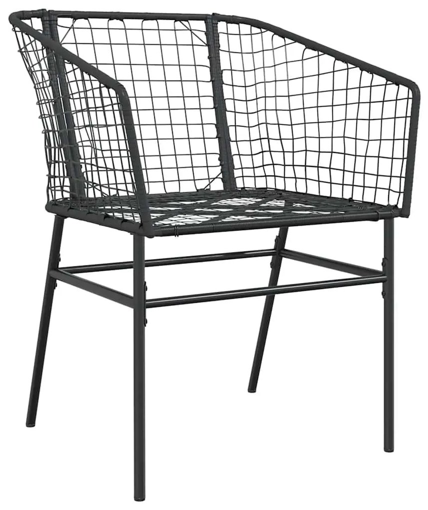 5 részes fekete polyrattan üveg kerti étkezőgarnitúra
