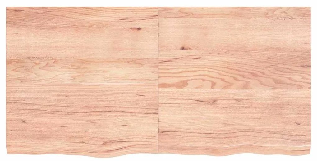 világosbarna kezelt tömör fa fürdőszobai pult 120x60x(2-4) cm