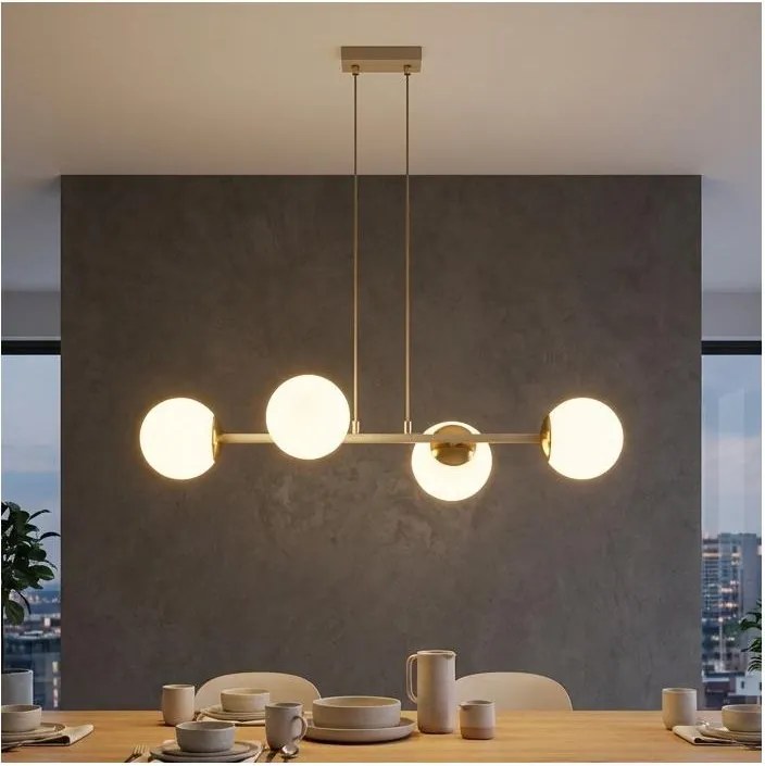 Brilagi - Kábeles függőcsillár MILO ECRU 4xE27/60W/230V bézs/arany