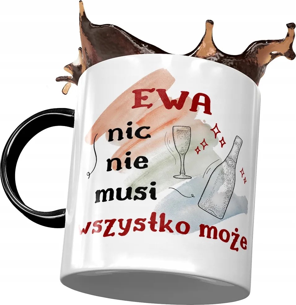 Fekete Bögre Éva Barátnő Feleség Ajándék Nyomtatott Fotóval