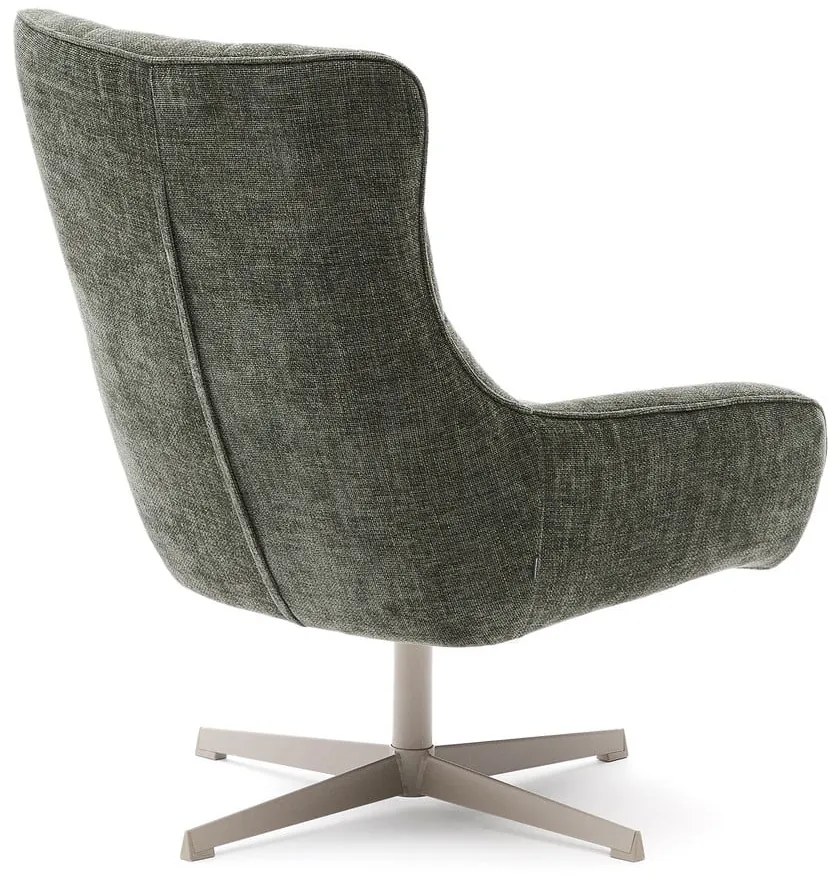 Szürkészöld forgó zsenília fotel Teryl – Kave Home