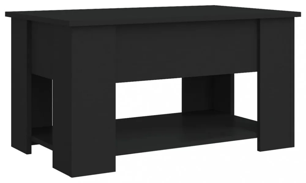 fekete szerelt fa dohányzóasztal 79 x 49 x 41 cm