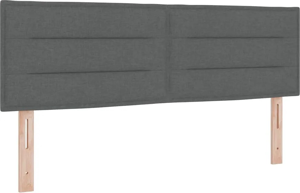 vidaXL Fejtámla Sötétszürke 144 cm szövet
