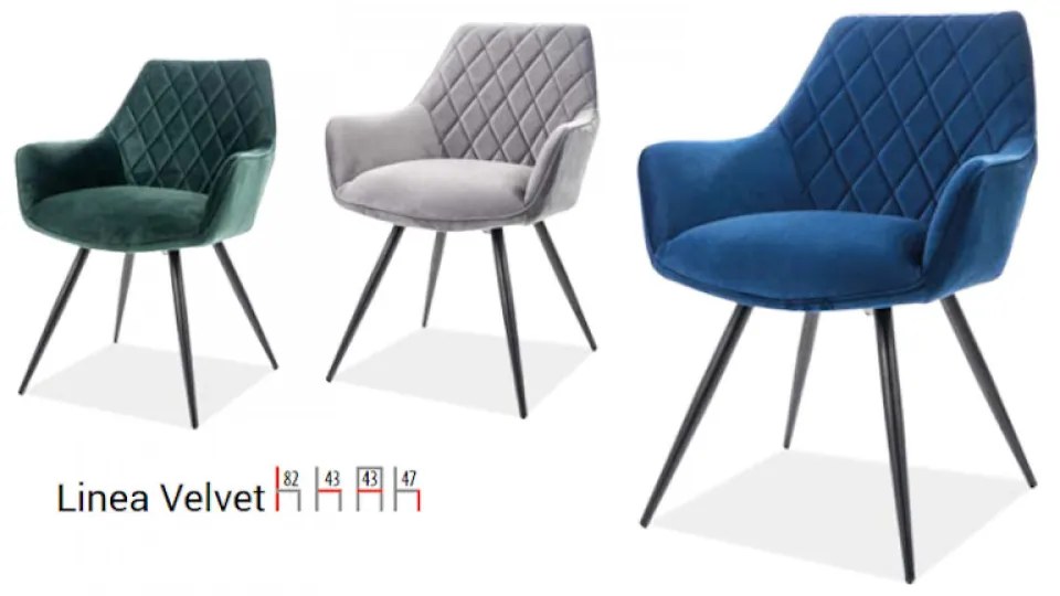 Linea Velvet karosszék zöld