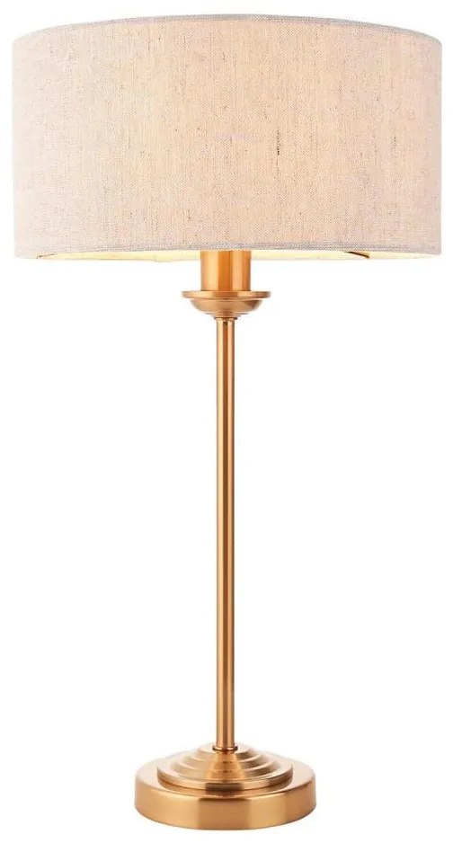 Endon 110728 - HIGHCLERE asztali lámpa 1xE14/7W/230V bézs/sárgaréz