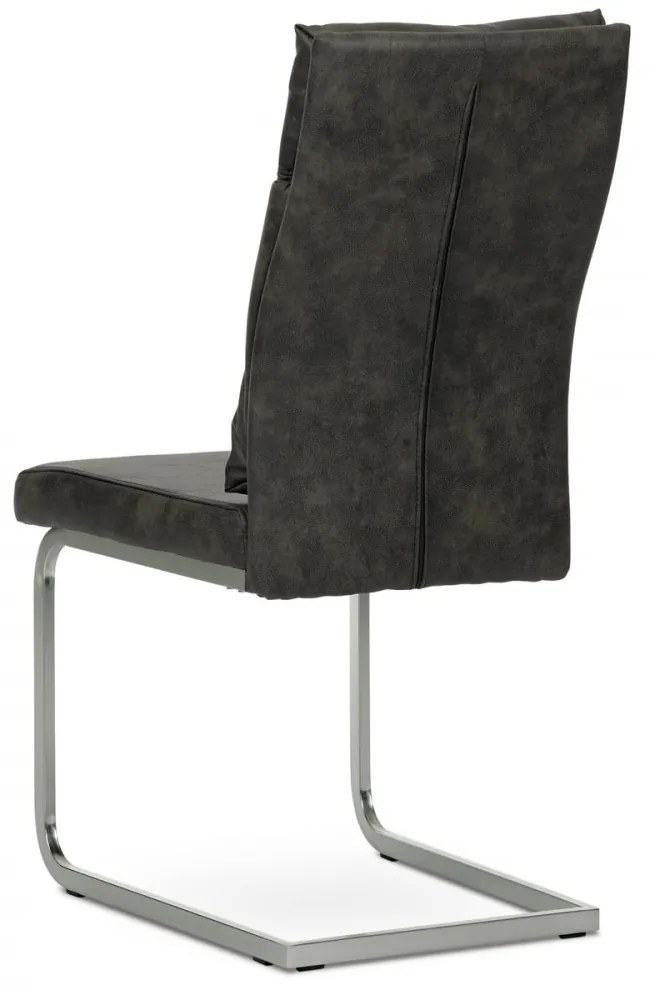 Scaun Modern Sledback Dining Vintage gri efect de piele tapițerie DCH-459