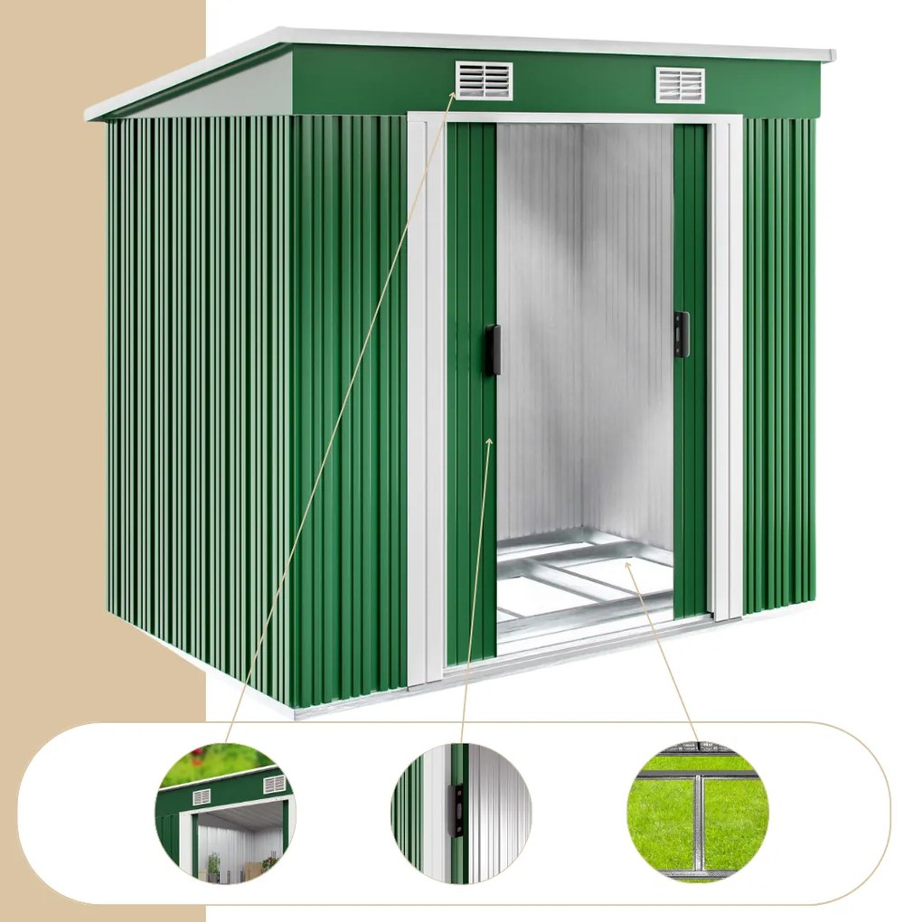 Kerti szerszámosház L, zöld Gardebruk