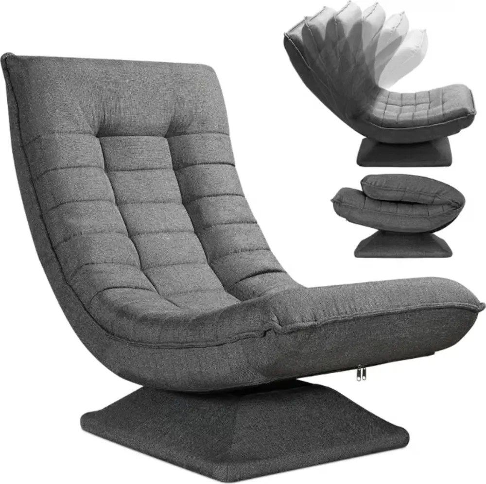 ABERDEEN napozó fotel 87×60×105cm, szürke Casaria