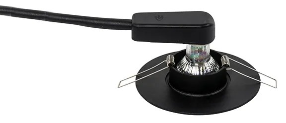 Modern beépíthető spotlámpa fekete 12 cm - Buco