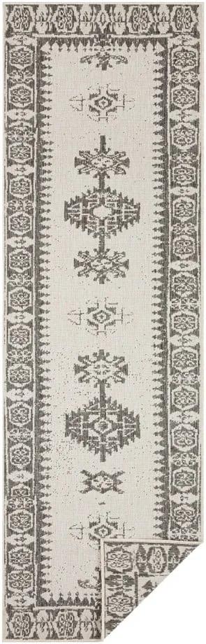Duque szürke-krémszínű kültéri szőnyeg, 80 x 350 cm - Bougari