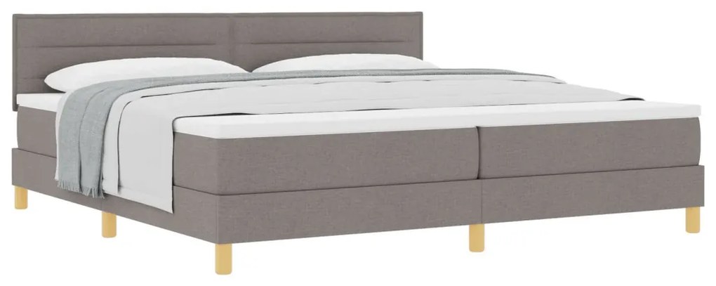 Box Spring Ágy matraccal Taupe 200x200 cm Szövet