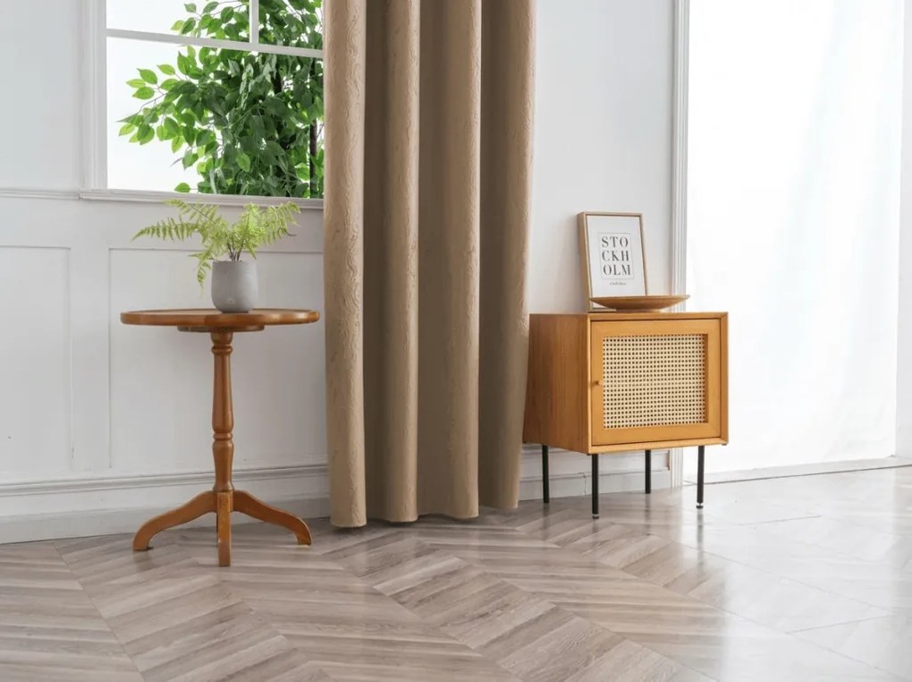 Sötétítő függöny DUNES VELVET 140x250 cm, bézs-barna Felfüggesztés: Hullámos sínszalag