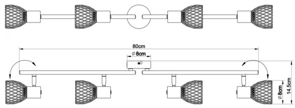 Globo 54809-4 - Spotlámpa TEXAS 4xE14/40W/230V matt króm