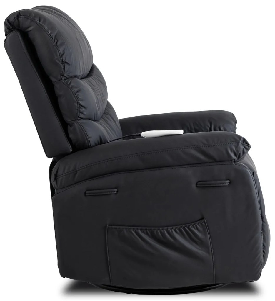 Elektromosan Vezérelhető Masszázsfunkciós Relaxfotel Fotel Fekete Színben. BRUCE